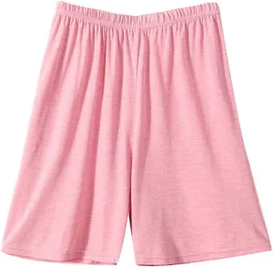 Men's Cotton Pajamas Shorts Pjs Mid-Waist Summer Lightweight Lounge Cool Sleeping Elastic Waisted Loose Fit