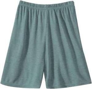 Men's Cotton Pajamas Shorts Pjs Mid-Waist Summer Lightweight Lounge Cool Sleeping Elastic Waisted Loose Fit