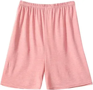 Men's Cotton Pajamas Shorts Pjs Mid-Waist Summer Lightweight Lounge Cool Sleeping Elastic Waisted Loose Fit