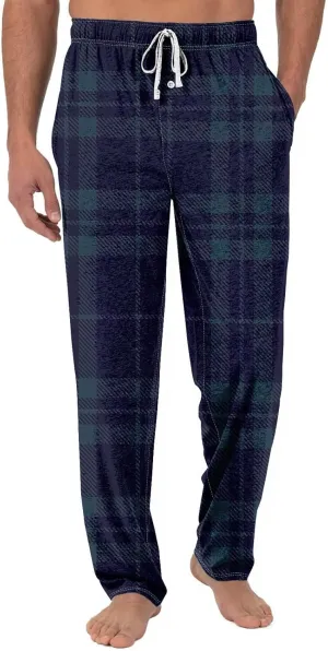 Mens Knitted Pj Pants Matching Christmas Pajamas for Family Casual Breathable Pj Pants Adjustable Drawstring Pants
