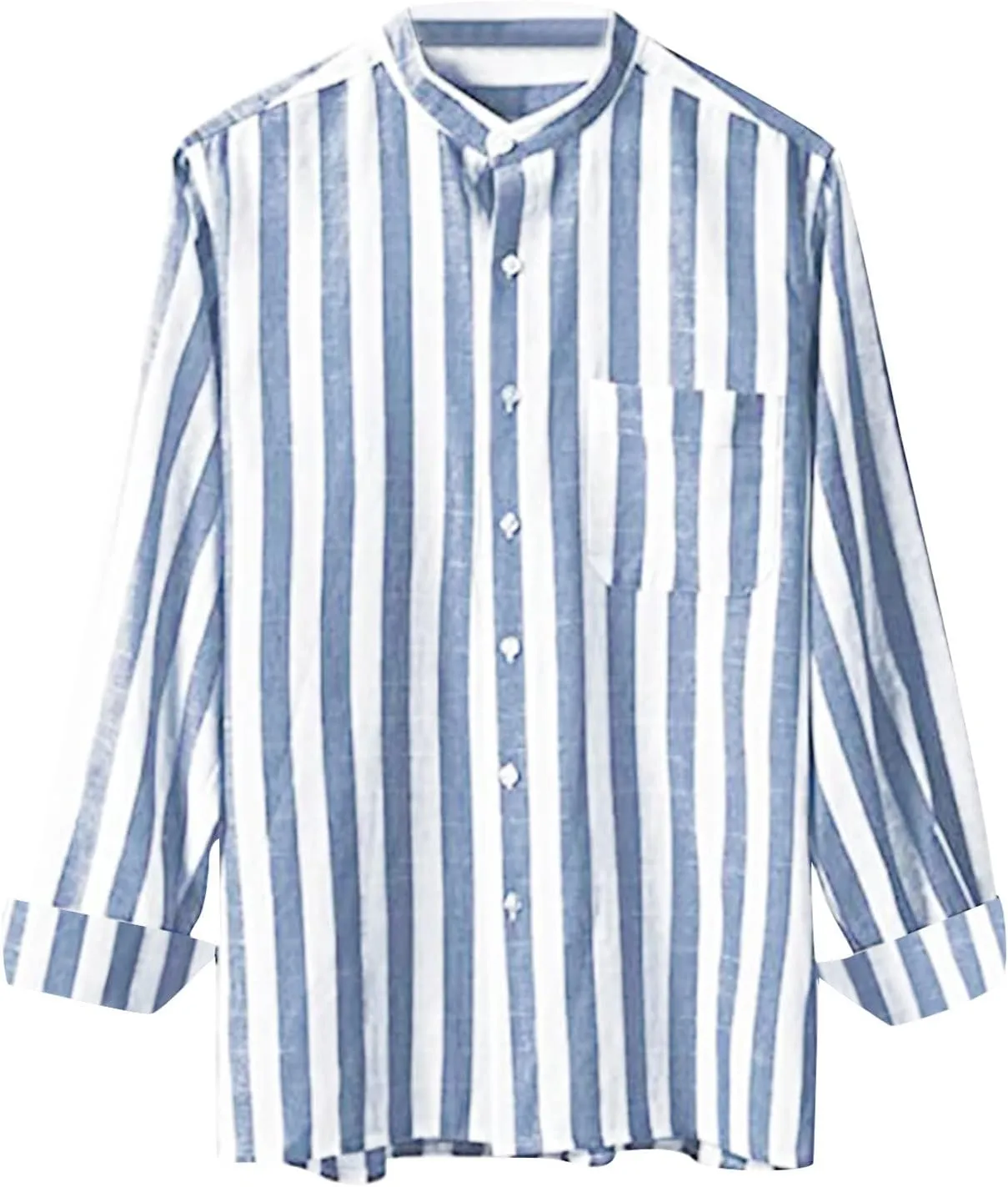 Men's Long Sleeve Button Up Shirts Collar Pocket Long Sleeve Shirt Top Long Sleeve Shirts for Men Casual Shirts for