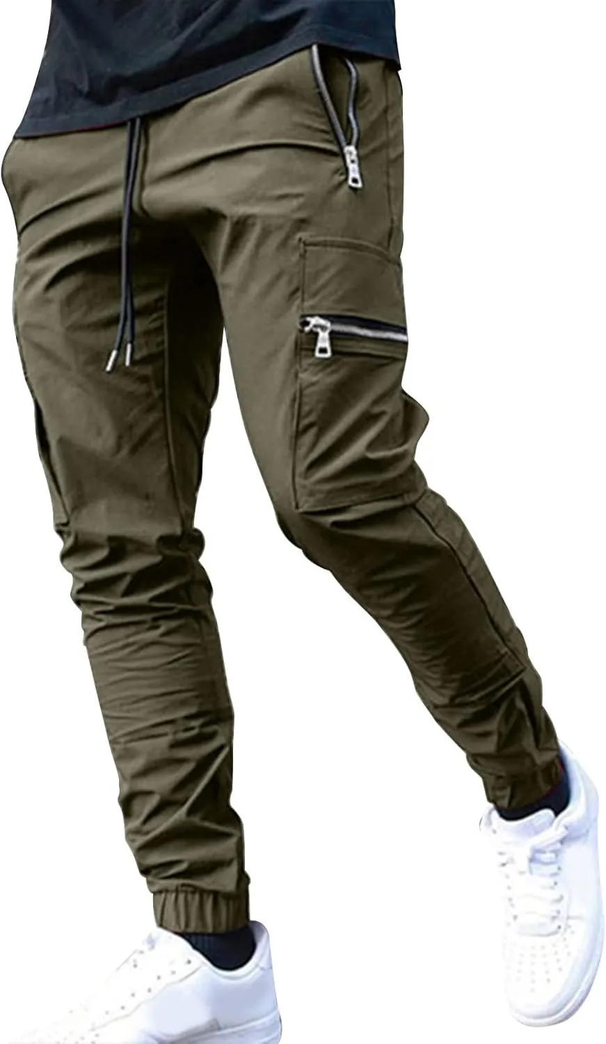 Mens Loose Cargo Pants Multi-Pocket Men's Trousers Tooling Solid Men's Pants Men's Cargo Jogger Sweatpants Cargo