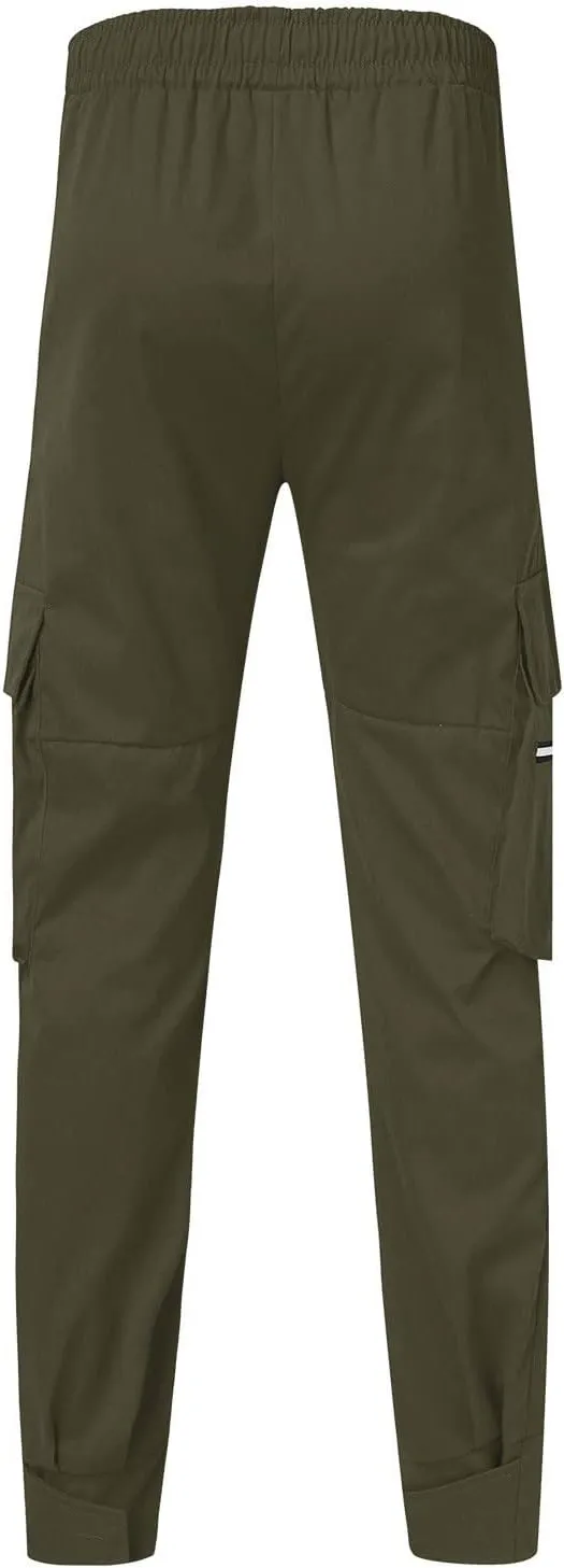 Mens Loose Cargo Pants Multi-Pocket Men's Trousers Tooling Solid Men's Pants Men's Cargo Jogger Sweatpants Cargo