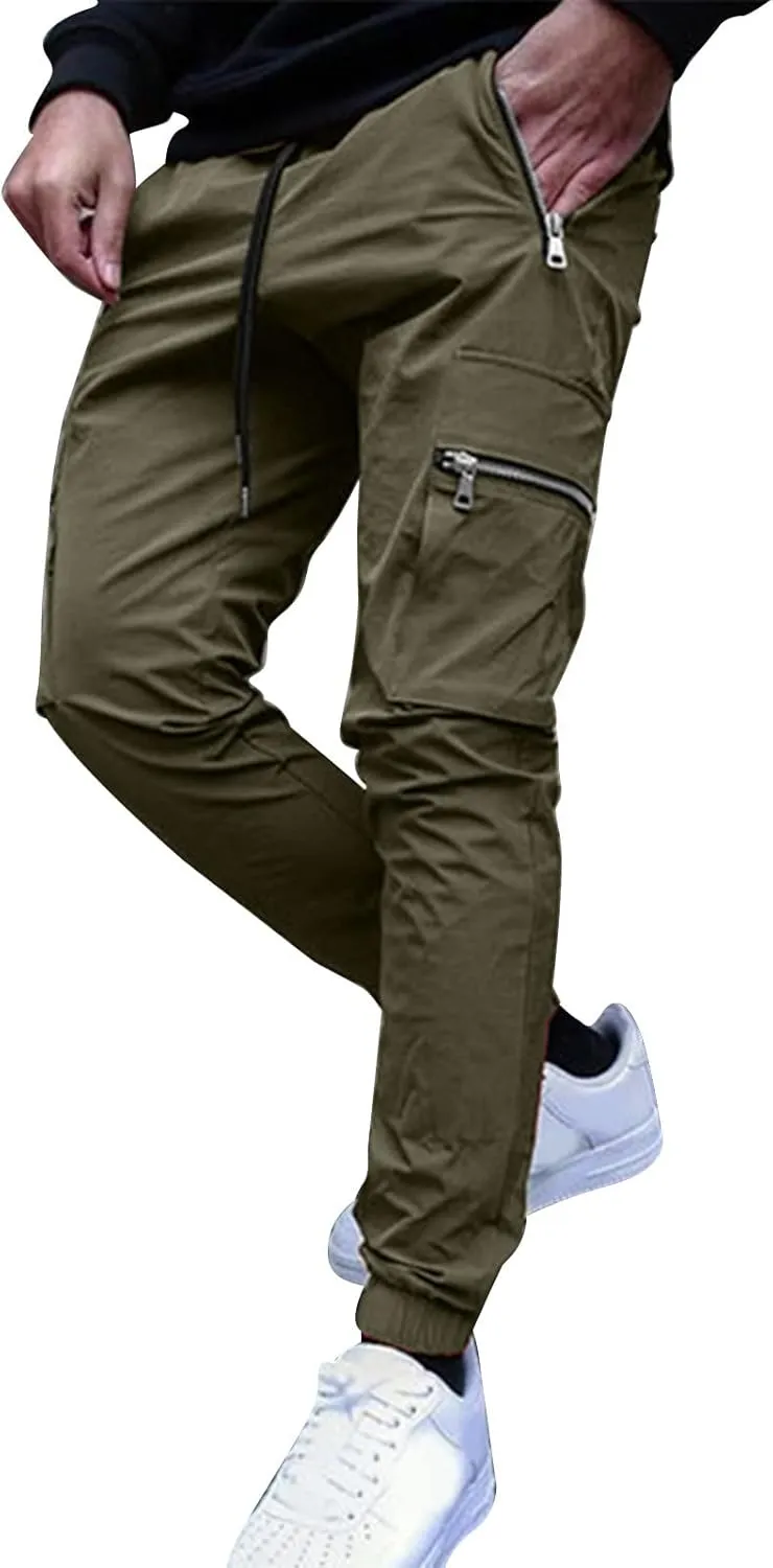 Mens Loose Cargo Pants Multi-Pocket Men's Trousers Tooling Solid Men's Pants Men's Cargo Jogger Sweatpants Cargo