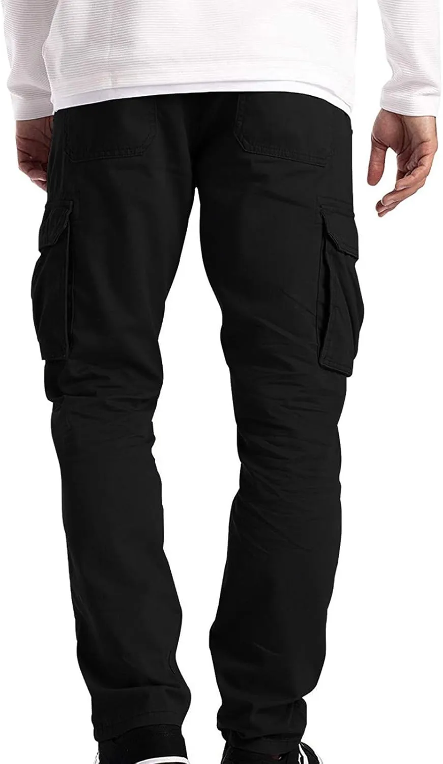 Mens Loose Cargo Pants Multi-Pocket Men's Trousers Tooling Solid Men's Pants Men's Cargo Jogger Sweatpants Cargo