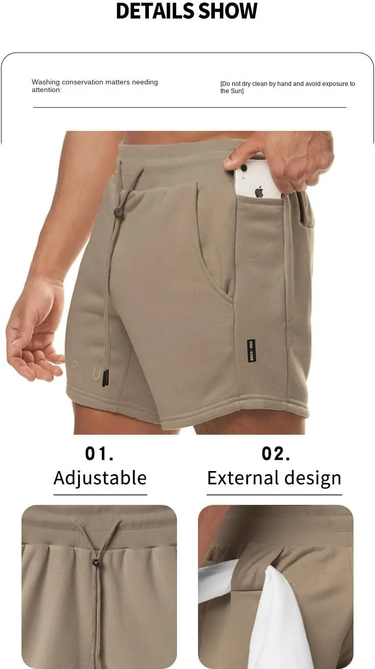 Men's Lounge Shorts with Zipper Pockets Loose-fit Jersey Shorts for Running,Workout,Training, Basketball