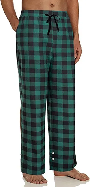Mens Plaid Pajama Pants,Cotton Drawstring Elastic Waist Pj Pants Soft Loose Fit Lightweight Lounge Sleepwear