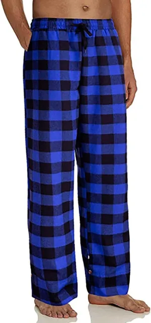 Mens Plaid Pajama Pants,Cotton Drawstring Elastic Waist Pj Pants Soft Loose Fit Lightweight Lounge Sleepwear