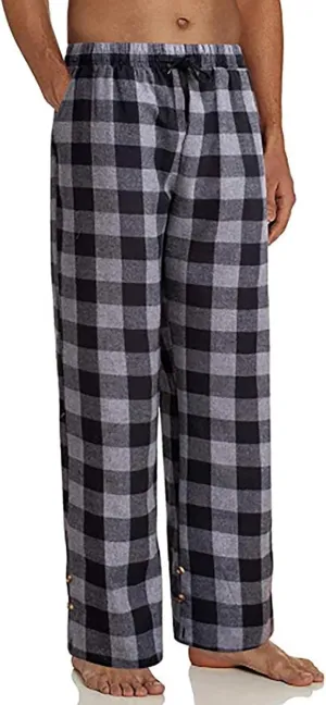 Mens Plaid Pajama Pants,Cotton Drawstring Elastic Waist Pj Pants Soft Loose Fit Lightweight Lounge Sleepwear