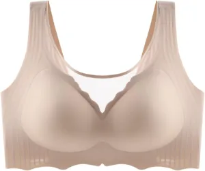Minimizer Bras for Women,Full Coverage No Underwire Bra Push Up Comfor Lace Bralatte for T Shirt Soft Supportive Everyday Bra
