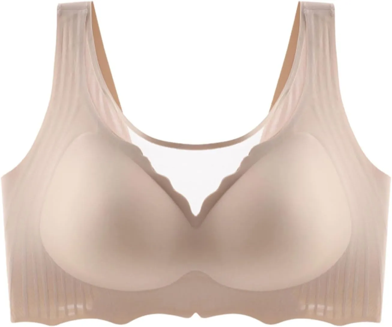 Minimizer Bras for Women,Full Coverage No Underwire Bra Push Up Comfor Lace Bralatte for T Shirt Soft Supportive Everyday Bra