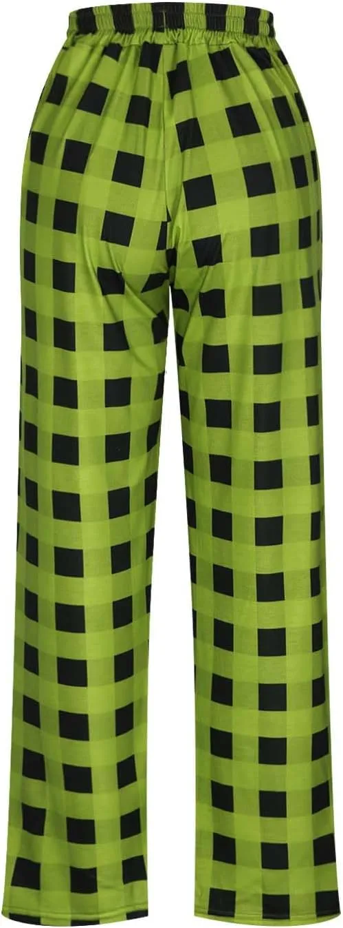 Muscularfit Mens Pants Casual Elastic Waist Plaid Lounge Sleep Pajama Pant with Pockets Flannel Sleepwear Loose Fit Trousers