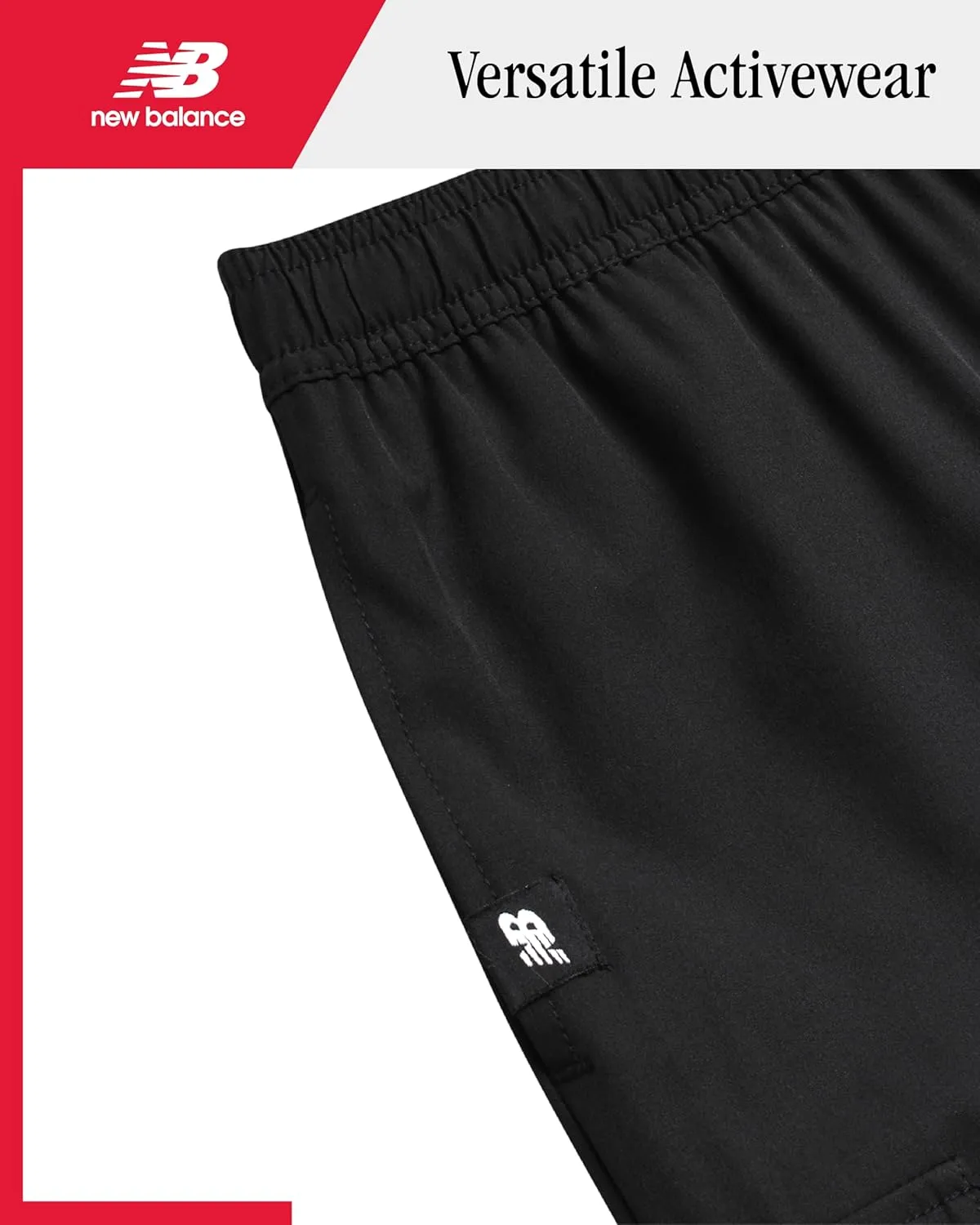 New Balance Boys' Active Shorts - Kids Athletic Performance Woven Shorts with Pockets - Gym Shorts for Boys' (8-20)