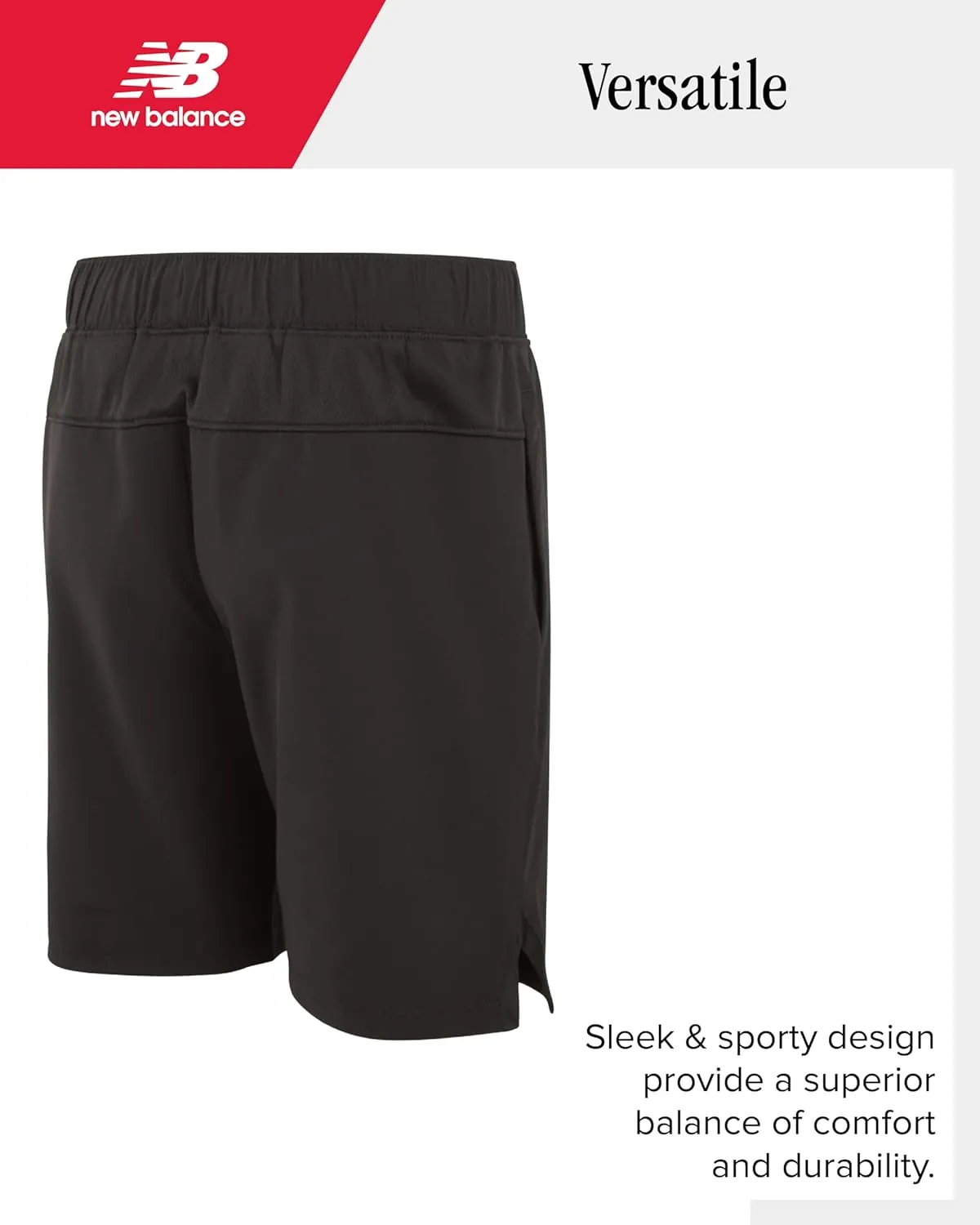 New Balance Boys' Active Shorts - Kids Athletic Performance Woven Shorts with Pockets - Gym Shorts for Boys' (8-20)
