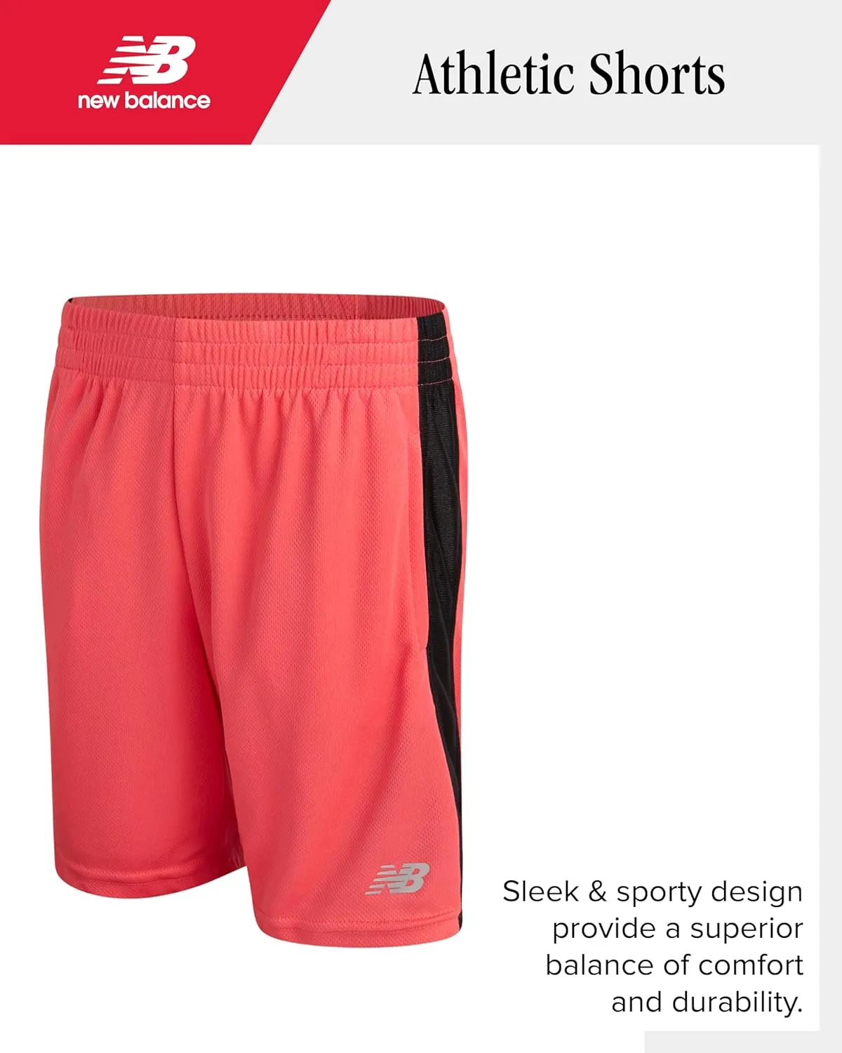 New Balance Boys' Athletic Shorts - 4 Pack Active Performance Quick Dry Running Gym Basketball Shorts for Boys (Sizes: 8-20)