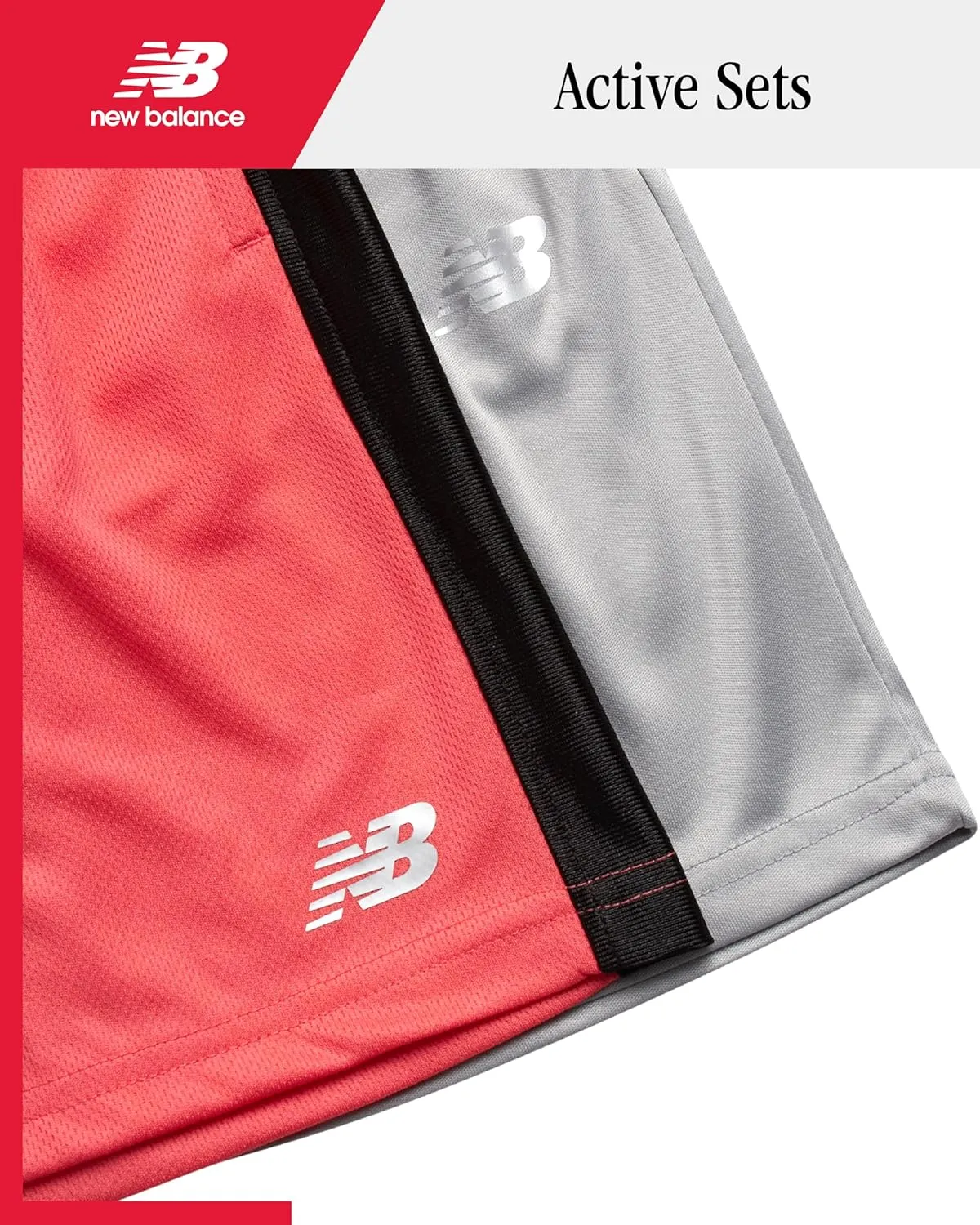 New Balance Boys' Athletic Shorts - 4 Pack Active Performance Quick Dry Running Gym Basketball Shorts for Boys (Sizes: 8-20)