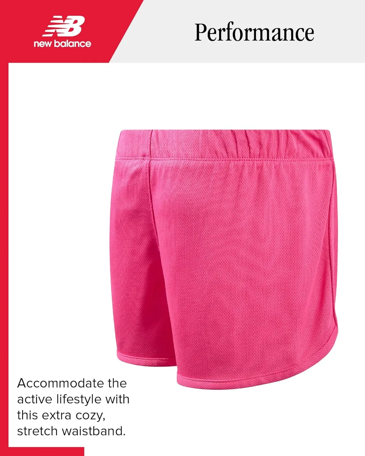 New Balance Girls' Active Shorts - Athletic Performance Mesh Running Shorts - Dolphin Gym Shorts for Girls (8-16)