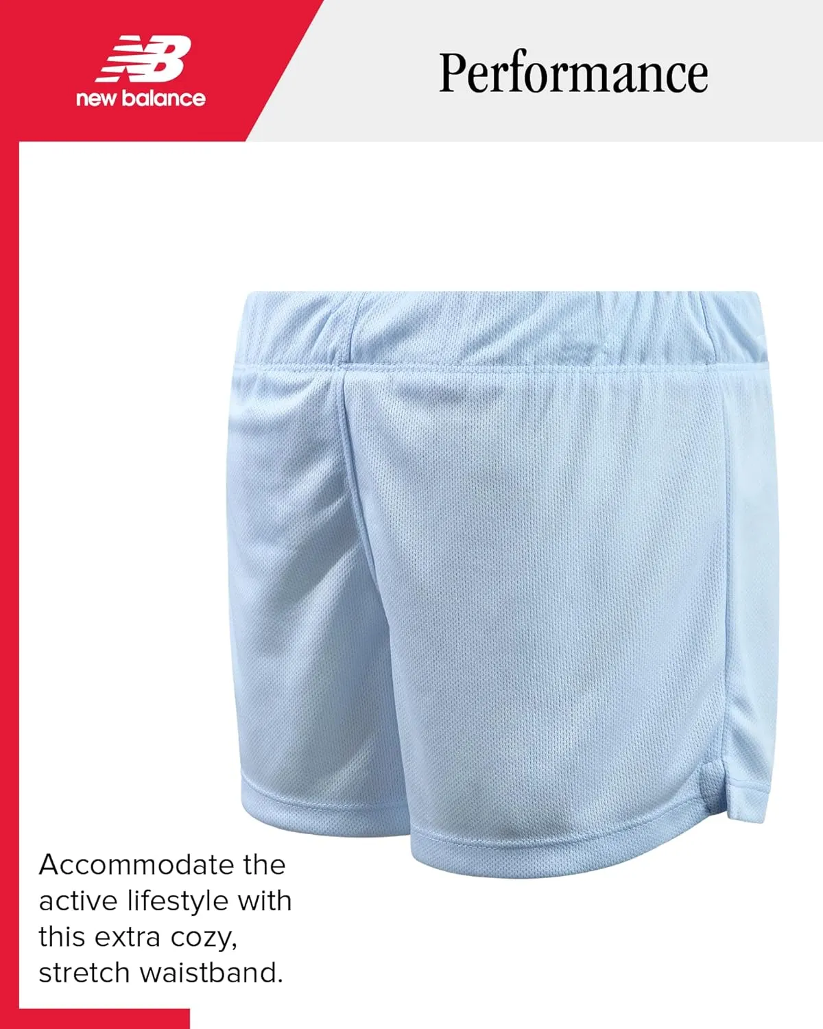 New Balance Girls' Active Shorts - Athletic Performance Mesh Running Shorts - Dolphin Gym Shorts for Girls (8-16)