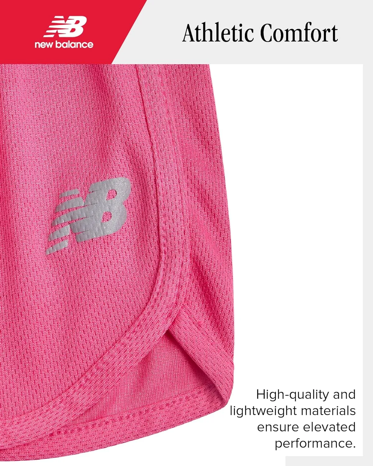 New Balance Girls' Active Shorts - Athletic Performance Mesh Running Shorts - Dolphin Gym Shorts for Girls (8-16)