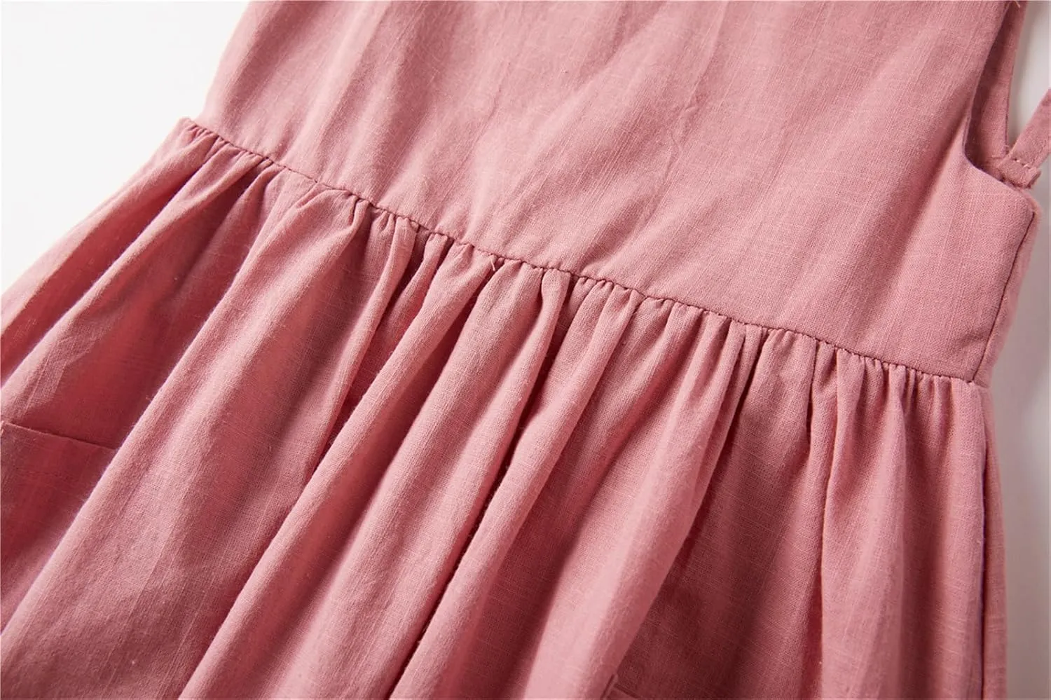 Niyage Toddler Dress Sleeveless Kids Casual Party Dresses Girls Cotton Tie Strap Bow Casual Boho Sundress
