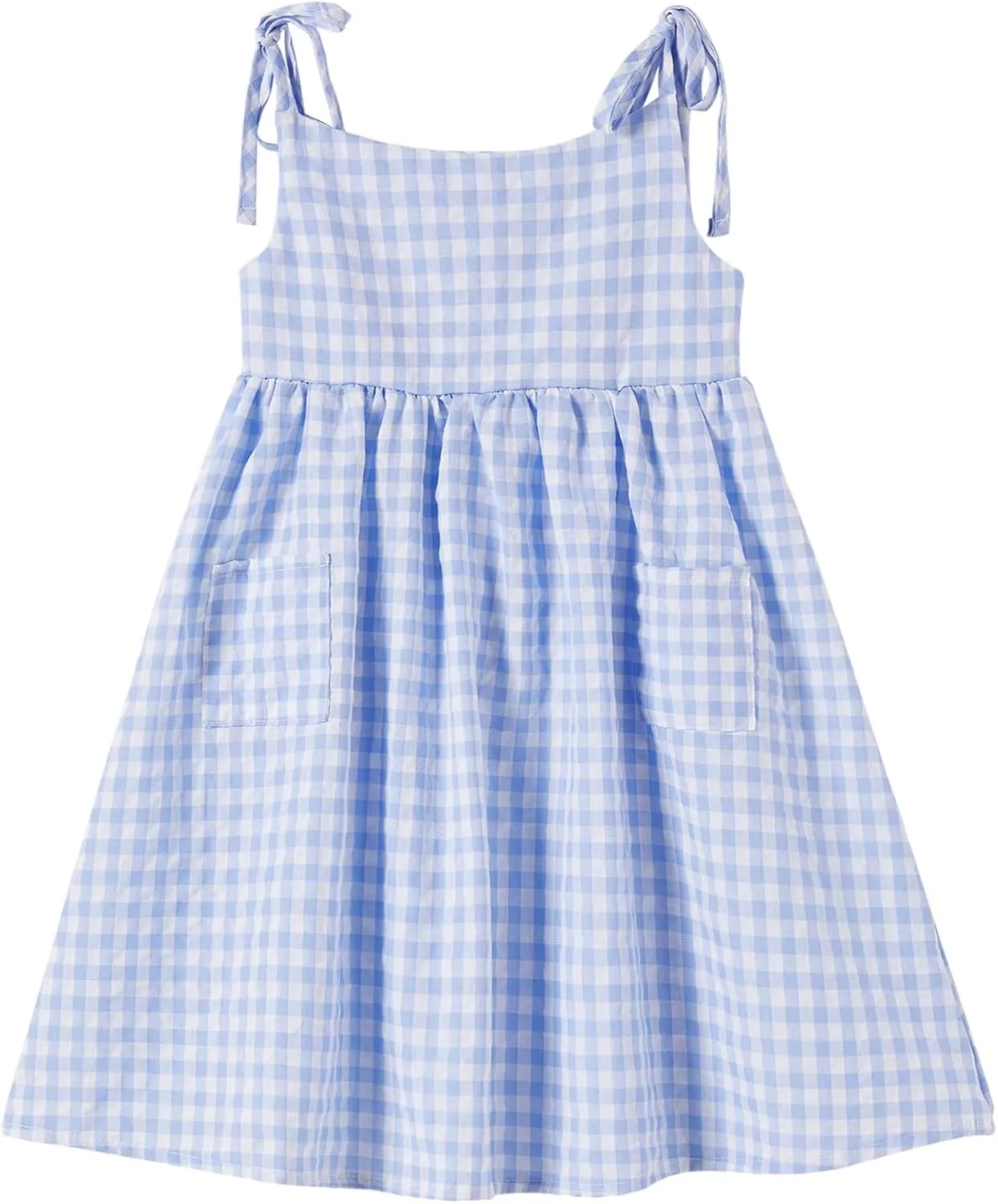 Niyage Toddler Dress Sleeveless Kids Casual Party Dresses Girls Cotton Tie Strap Bow Casual Boho Sundress