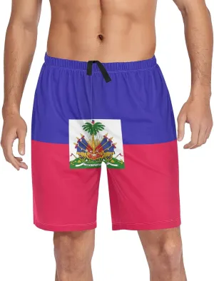 Ollabaky Pajama Shorts for Men National Flag Pjs Bottoms Sleep Shorts Lounge Wear Pajama Pants with Pocket