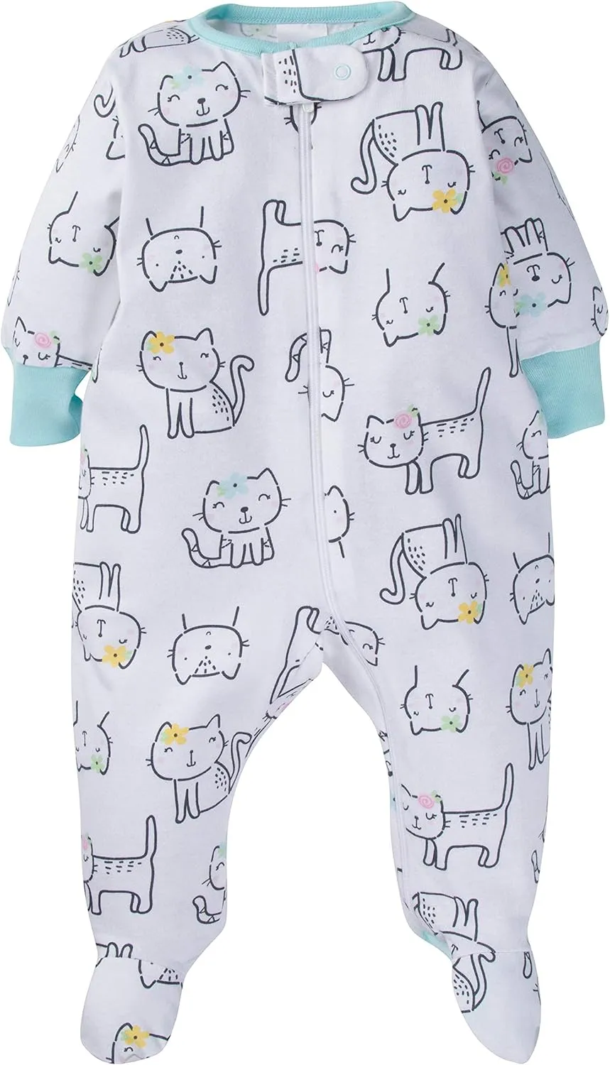 Onesies Brand baby-girls 4-pack Sleep 'N Play Footies Multi Pack