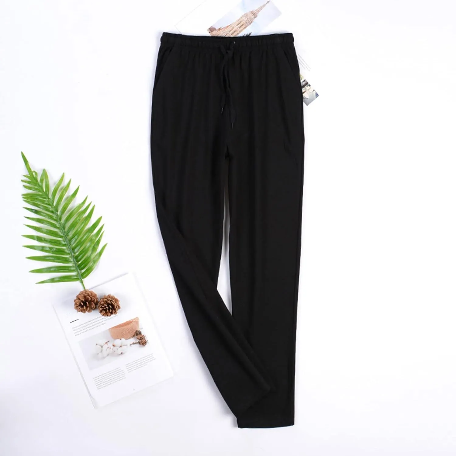 Pajama Pants Women Y2K Striped Elastic High Waist Straight Wide Leg Lounge Pants Elastic High Waist Pants Trousers