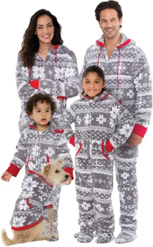 PajamaGram Family Pajamas Matching Sets - Christmas Onesie, Gray, Pets, MD