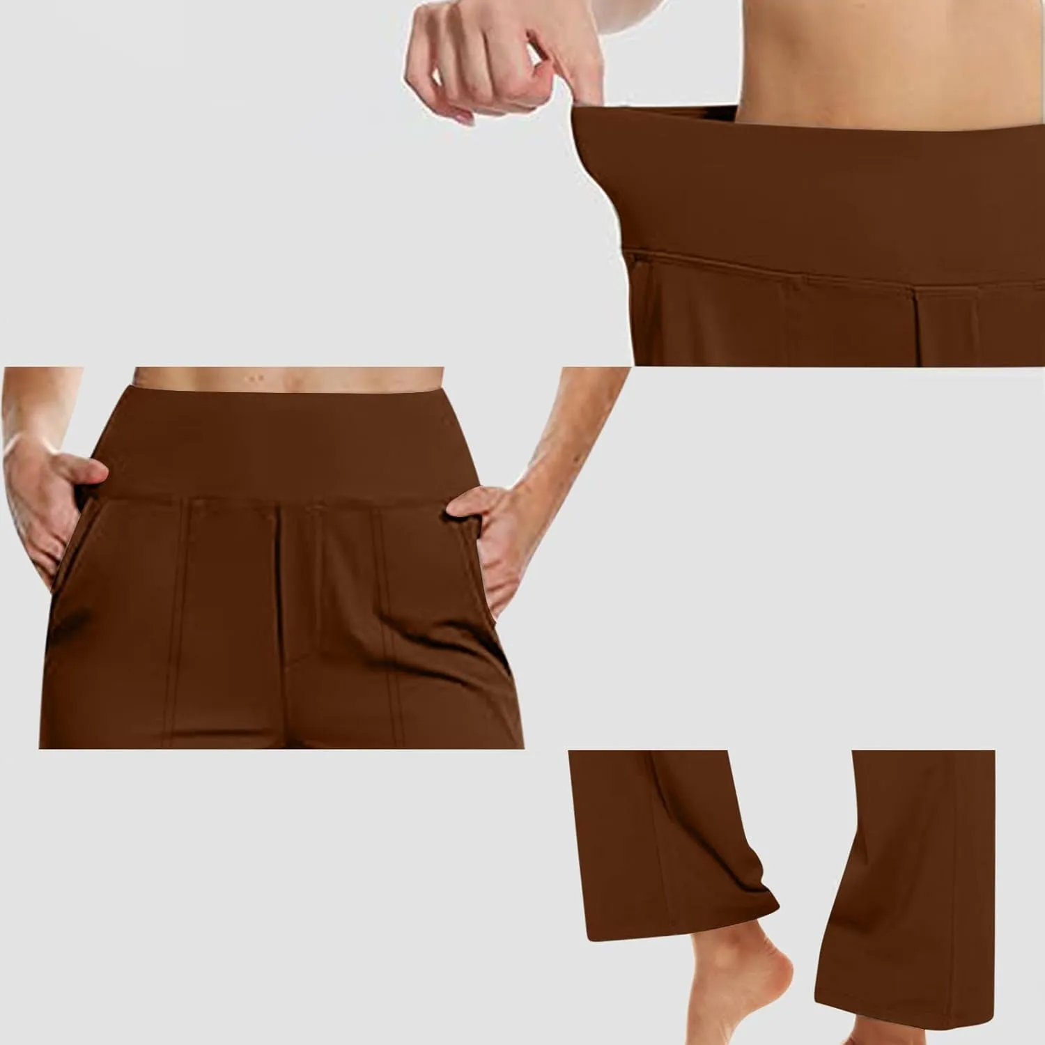 Palazzo Pants for Women Dressy Wide Leg Pants Beach High Waisted Trousers Boho Long Lounge Pant with Pockets