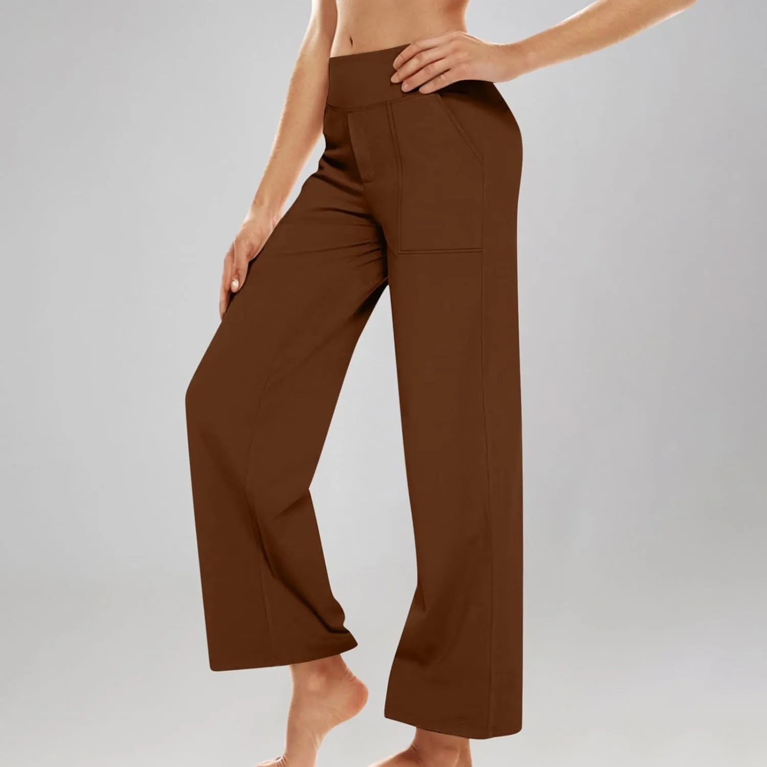 Palazzo Pants for Women Dressy Wide Leg Pants Beach High Waisted Trousers Boho Long Lounge Pant with Pockets