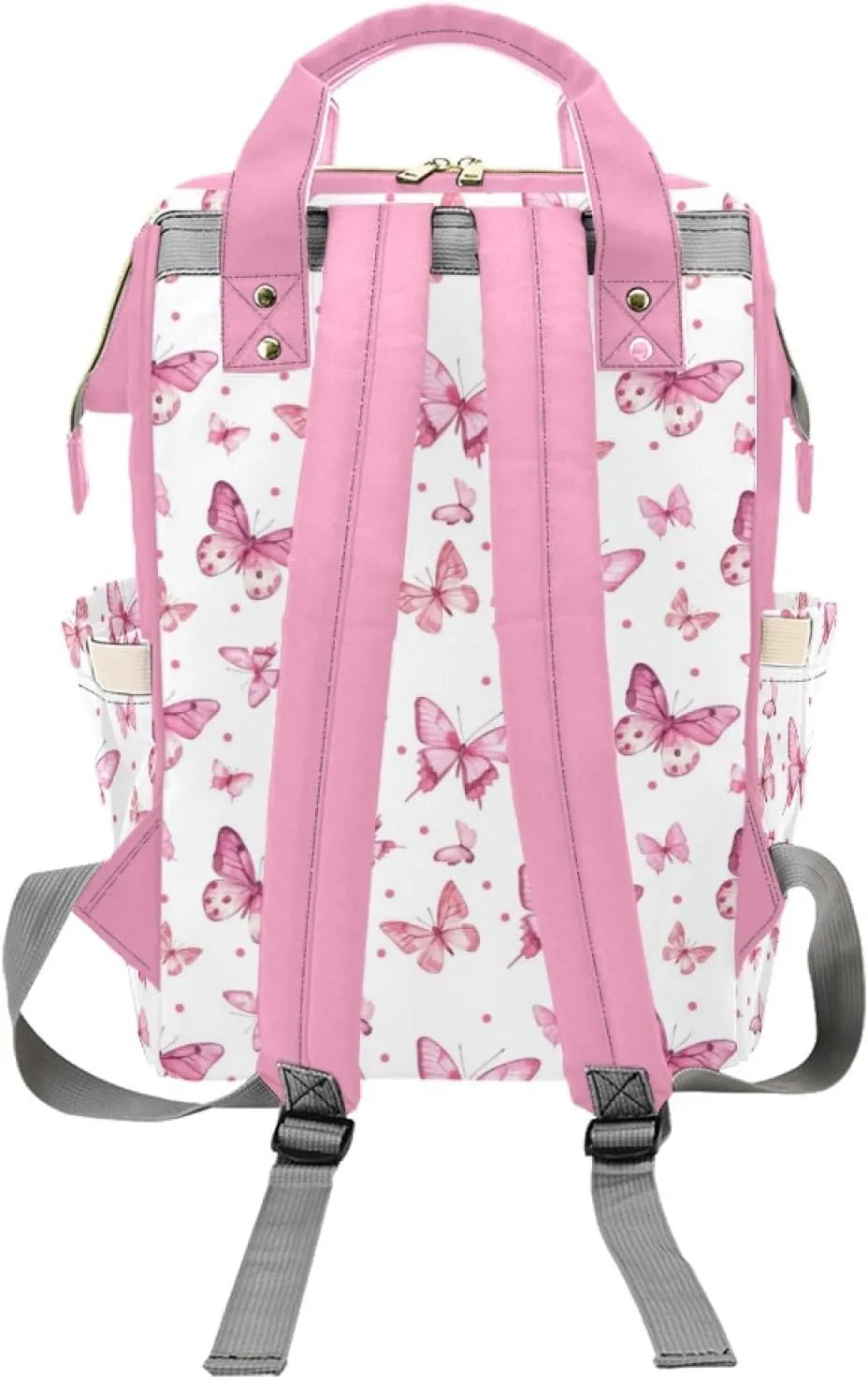 Personalized Butterfly Diaper Bag Backpack for Girls, Custom Diaper Backpack Mommy Bag with Name, Large Capacity Travel Bag for Women, Customized Name Nursing Bags Gifts for Newborn New Mom