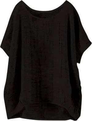 Plus Size Tops for Women 2024 Summer Bat Short Sleeve Crewneck Cotton Linen Blouse Trendy Casual Loose Fit T Shirts