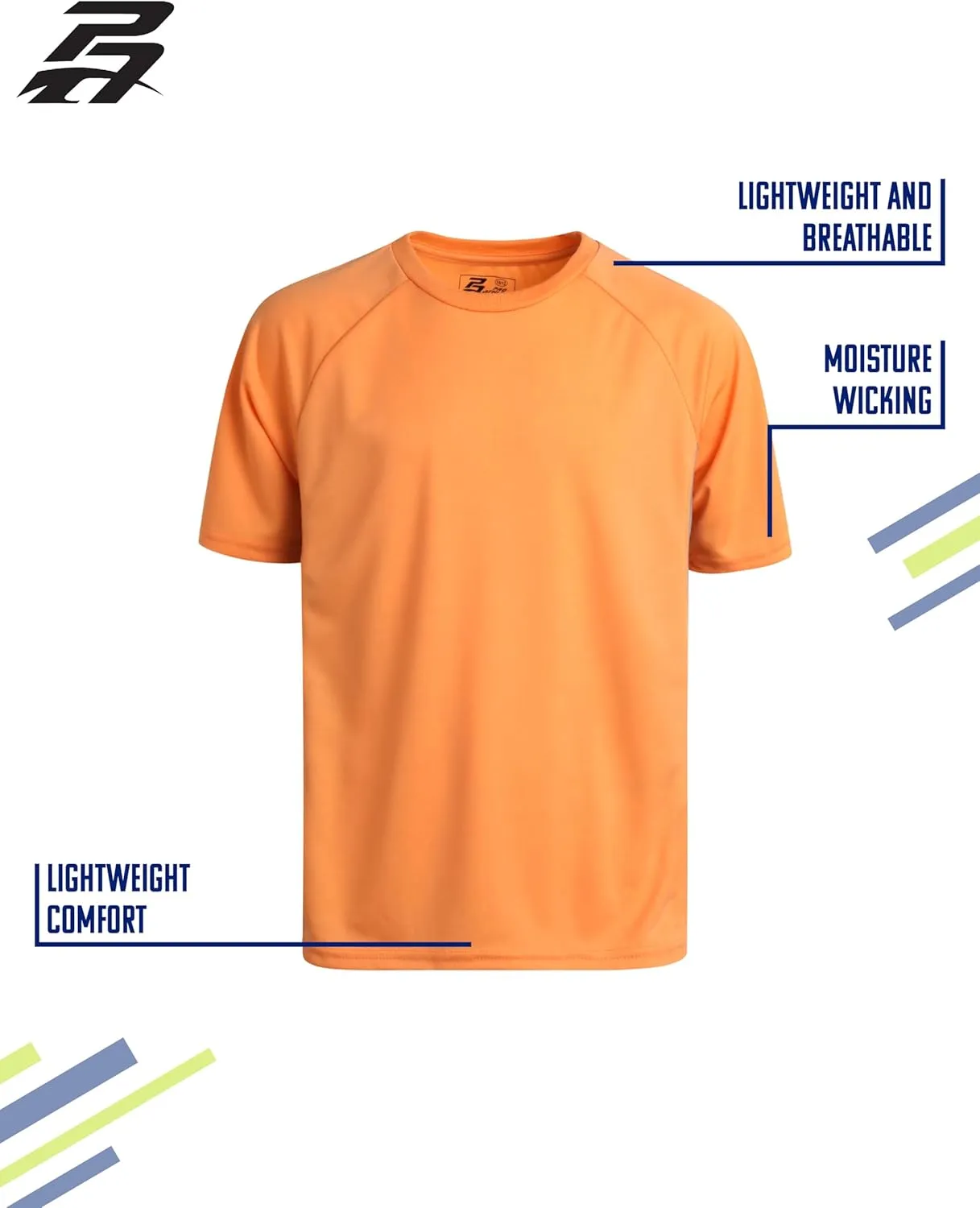 Pro Athlete Boys' Athletic T-Shirt - 4 Pack Lightweight Quick Dry Performance Short Sleeve Active Tees for Boys (Sizes: 5-16)