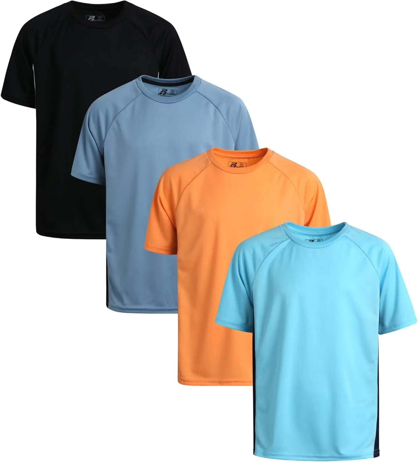 Pro Athlete Boys' Athletic T-Shirt - 4 Pack Lightweight Quick Dry Performance Short Sleeve Active Tees for Boys (Sizes: 5-16)