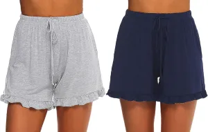 Prosoft&Hawiton Womens Cotton Pajama Shorts Comfy Sleeping Shorts Sleepwear Lounge Pj Bottoms with Drawstring & Pockets