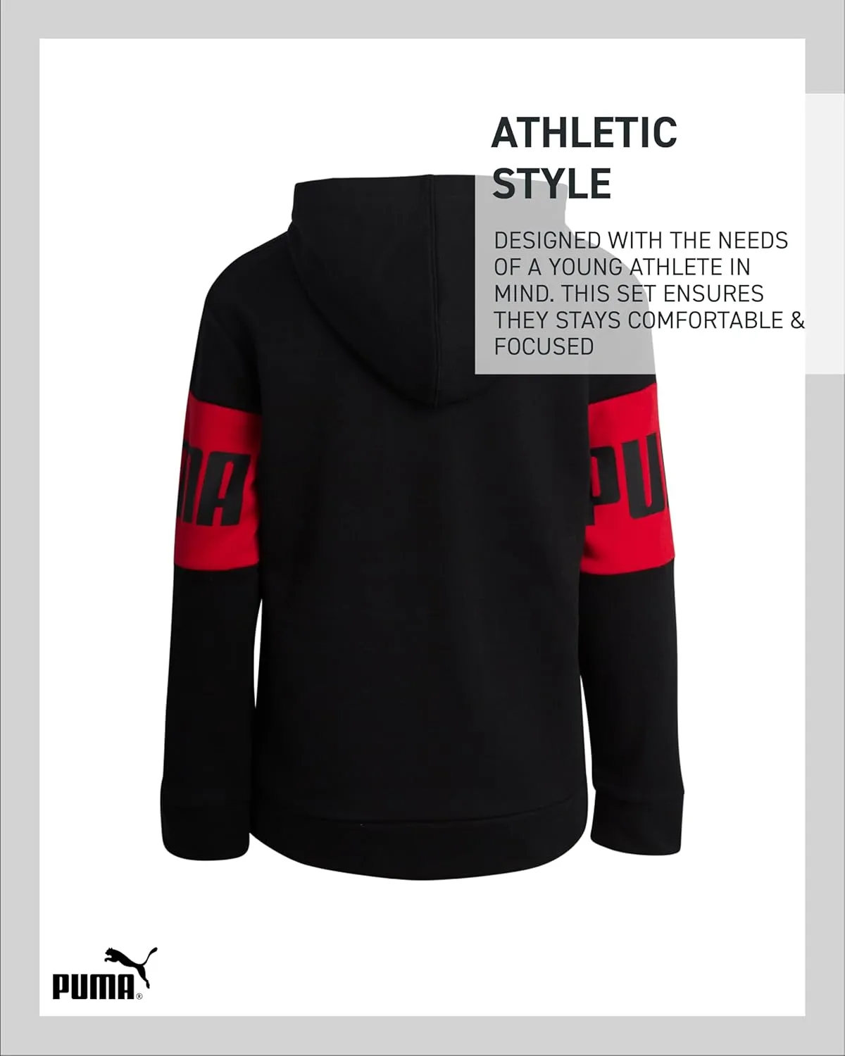 PUMA Boys' Athletic Hoodie - Performance Fleece Pullover Graphic Sweatshirt for Boys (Sizes: 8-20)