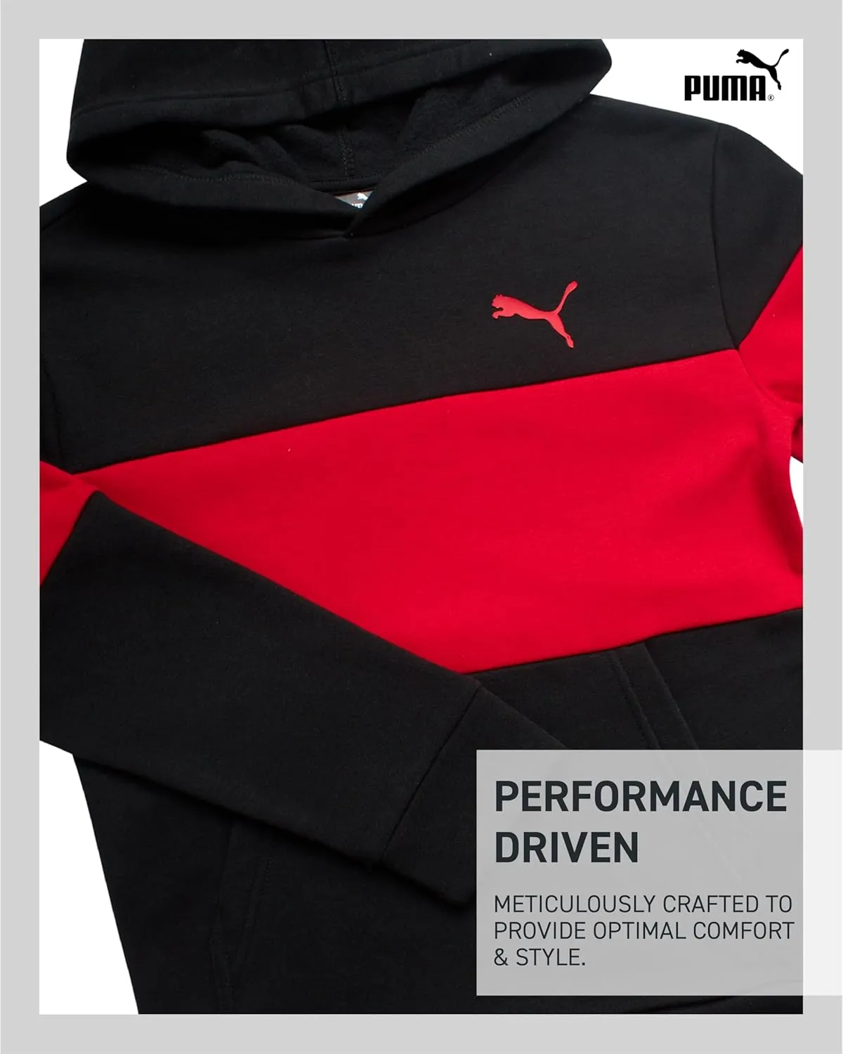 PUMA Boys' Athletic Hoodie - Performance Fleece Pullover Graphic Sweatshirt for Boys (Sizes: 8-20)