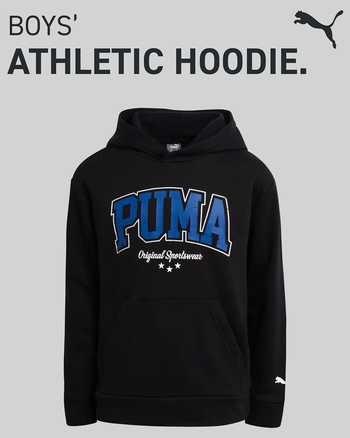 PUMA Boys' Athletic Hoodie - Performance Fleece Pullover Graphic Sweatshirt for Boys (Sizes: 8-20)