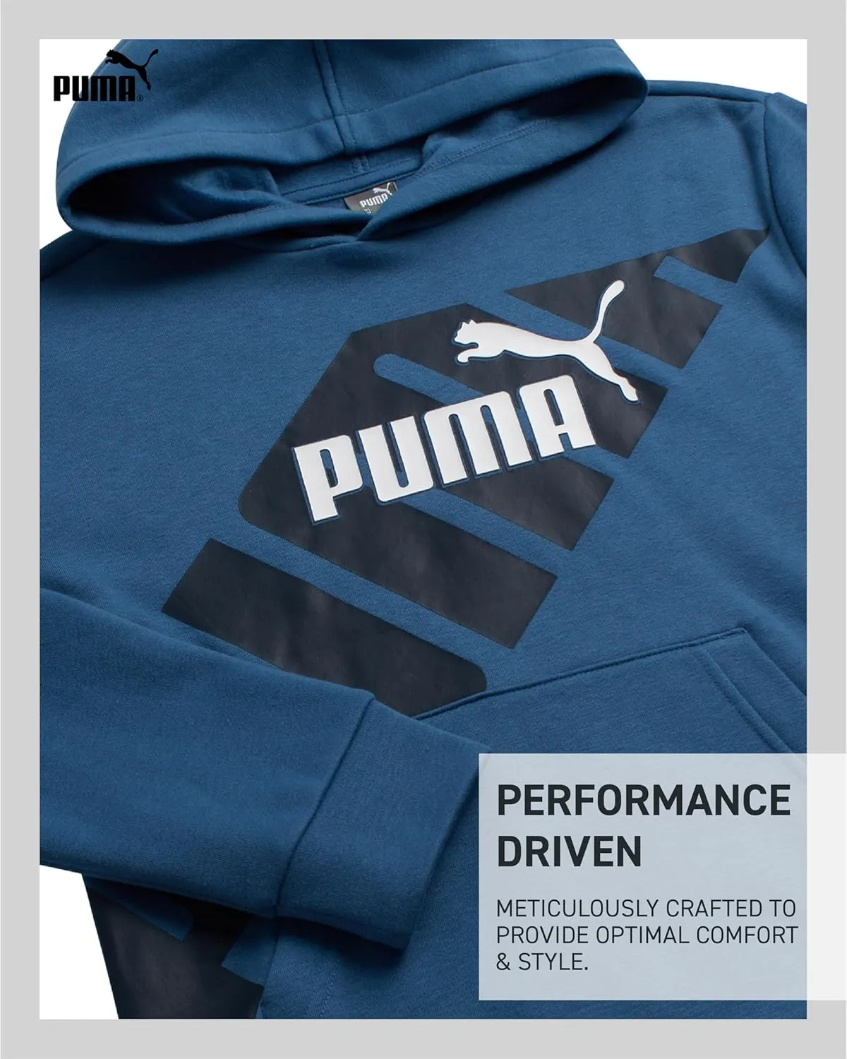 PUMA Boys' Athletic Hoodie - Performance Fleece Pullover Graphic Sweatshirt for Boys (Sizes: 8-20)