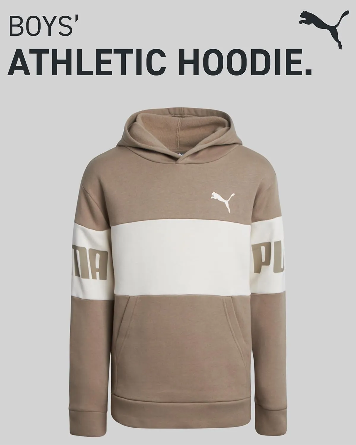 PUMA Boys' Athletic Hoodie - Performance Fleece Pullover Graphic Sweatshirt for Boys (Sizes: 8-20)
