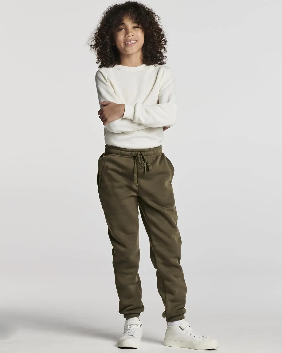 Real Essentials 3 Pack: Boys Tech Fleece Jogger Active Sweatpants with Pockets - Youth Soft Athletic Joggers (Size 6-24)