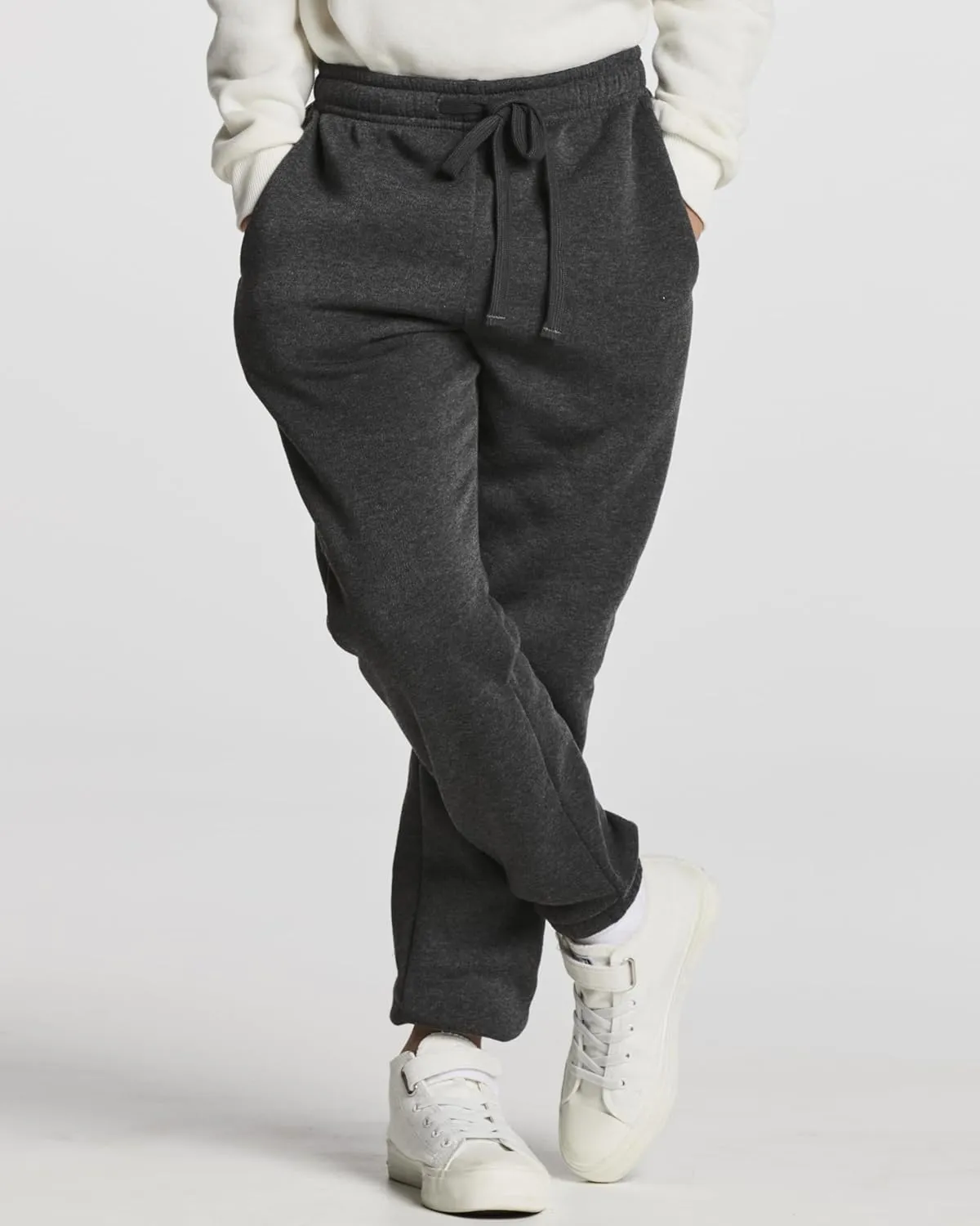 Real Essentials 3 Pack: Boys Tech Fleece Jogger Active Sweatpants with Pockets - Youth Soft Athletic Joggers (Size 6-24)
