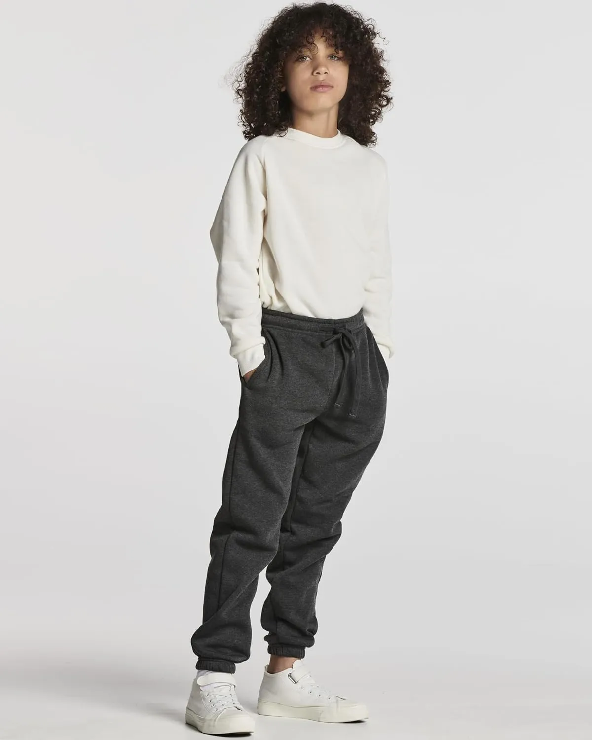 Real Essentials 3 Pack: Boys Tech Fleece Jogger Active Sweatpants with Pockets - Youth Soft Athletic Joggers (Size 6-24)