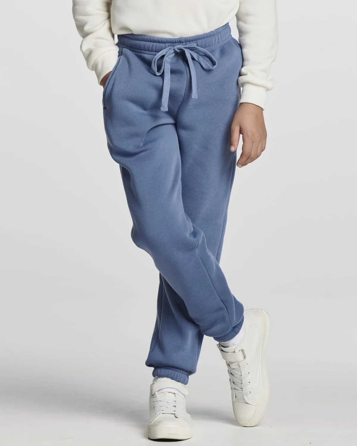 Real Essentials 3 Pack: Boys Tech Fleece Jogger Active Sweatpants with Pockets - Youth Soft Athletic Joggers (Size 6-24)