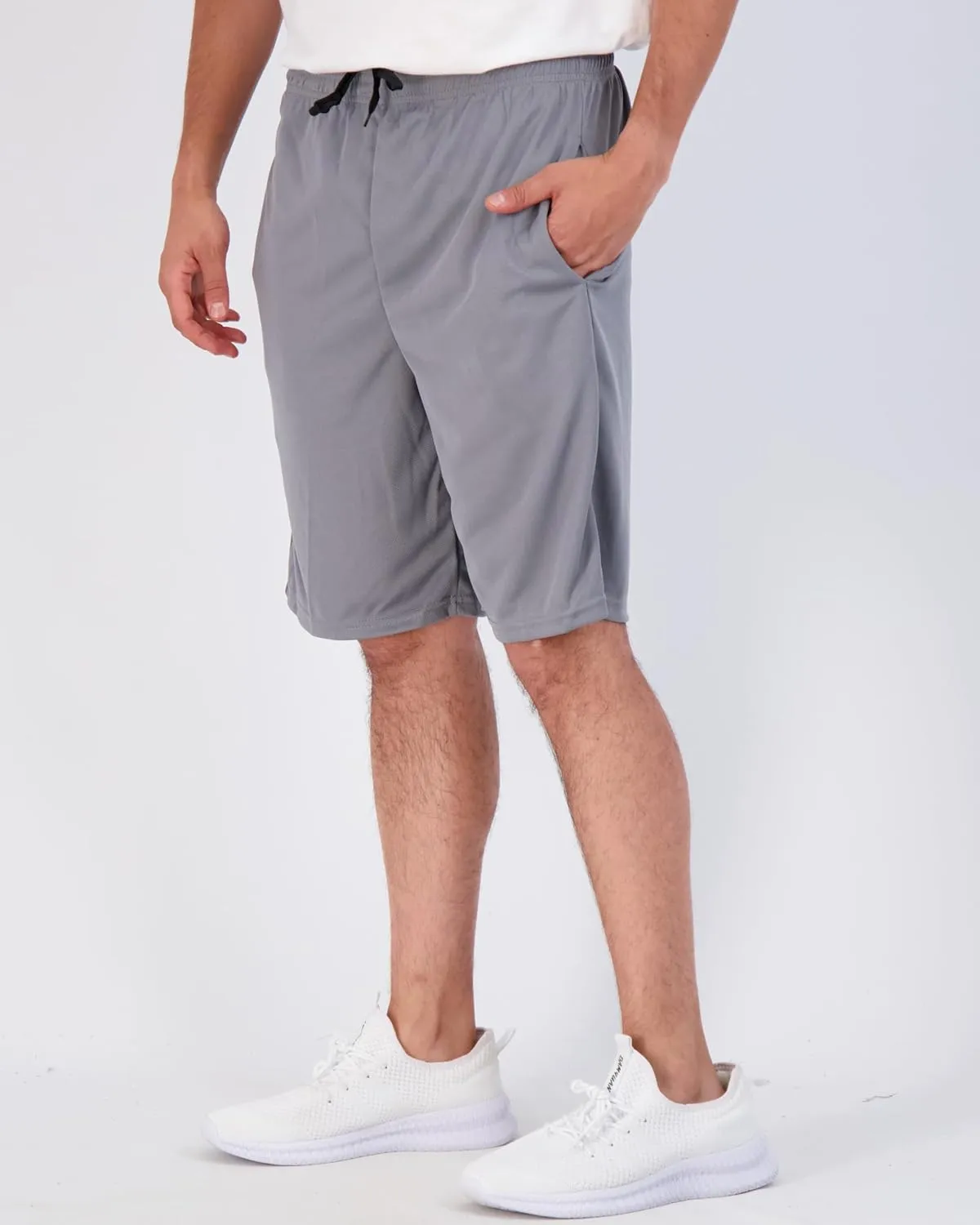 Real Essentials 3 Pack: Men's Mesh Athletic Performance Gym Shorts with Pockets (S-3X)