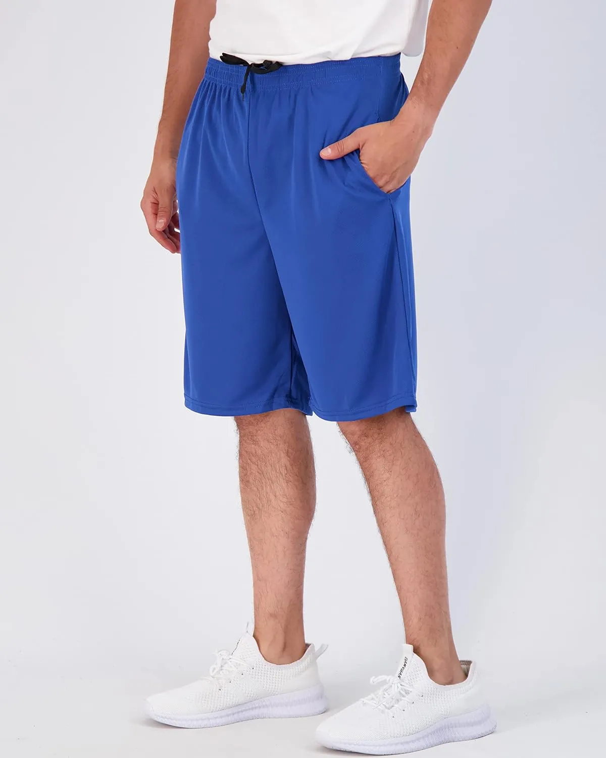 Real Essentials 3 Pack: Men's Mesh Athletic Performance Gym Shorts with Pockets (S-3X)
