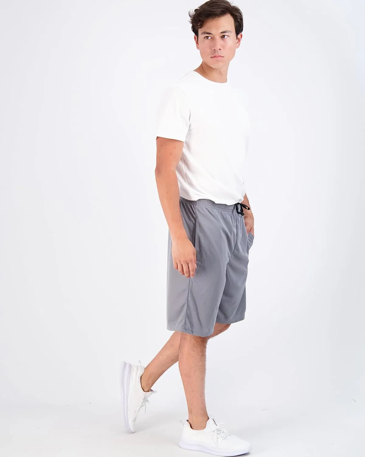 Real Essentials 3 Pack: Men's Mesh Athletic Performance Gym Shorts with Pockets (S-3X)