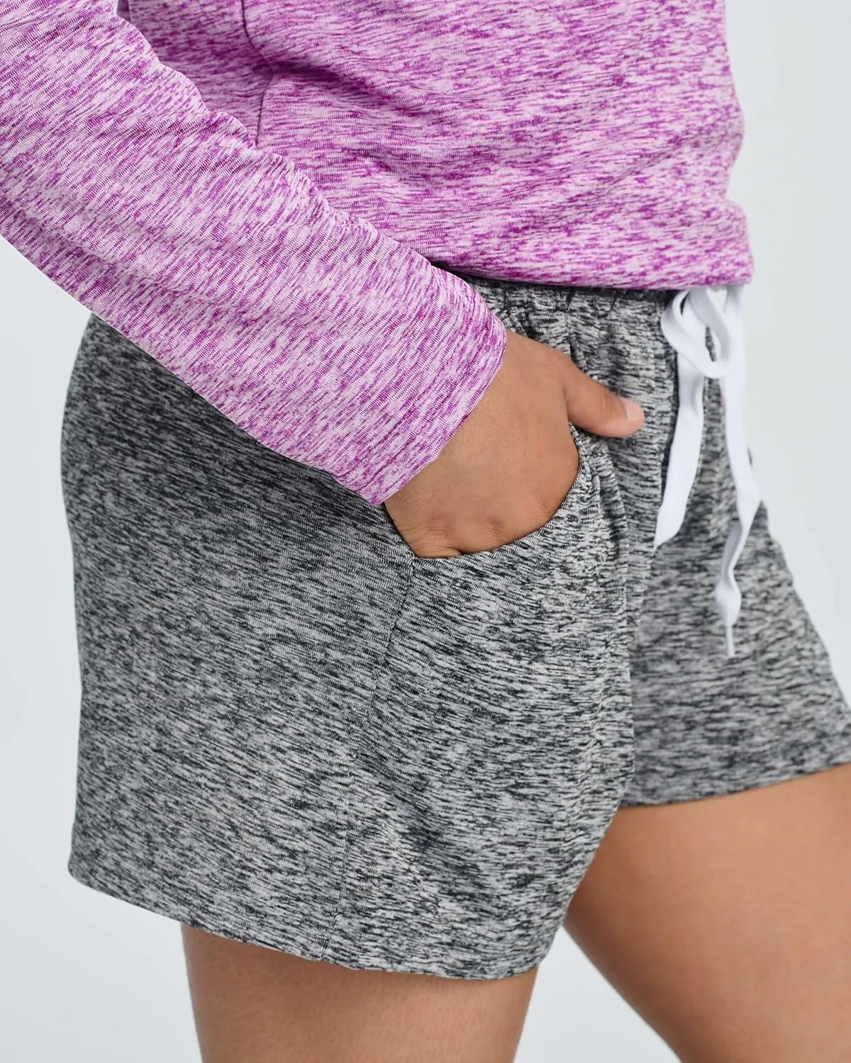 Real Essentials 4 Pack: Girls Athletic Performance Dry-Fit Running Shorts with Drawstring & Pockets