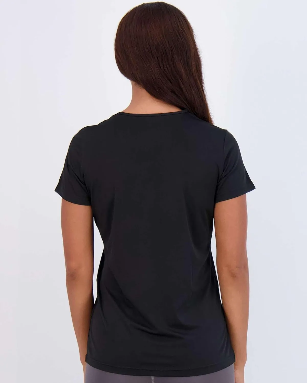 Real Essentials 5 Pack: Women's Dry Fit Tech Stretch Short-Sleeve Crew Neck Athletic T-Shirt (Available in Plus Size)